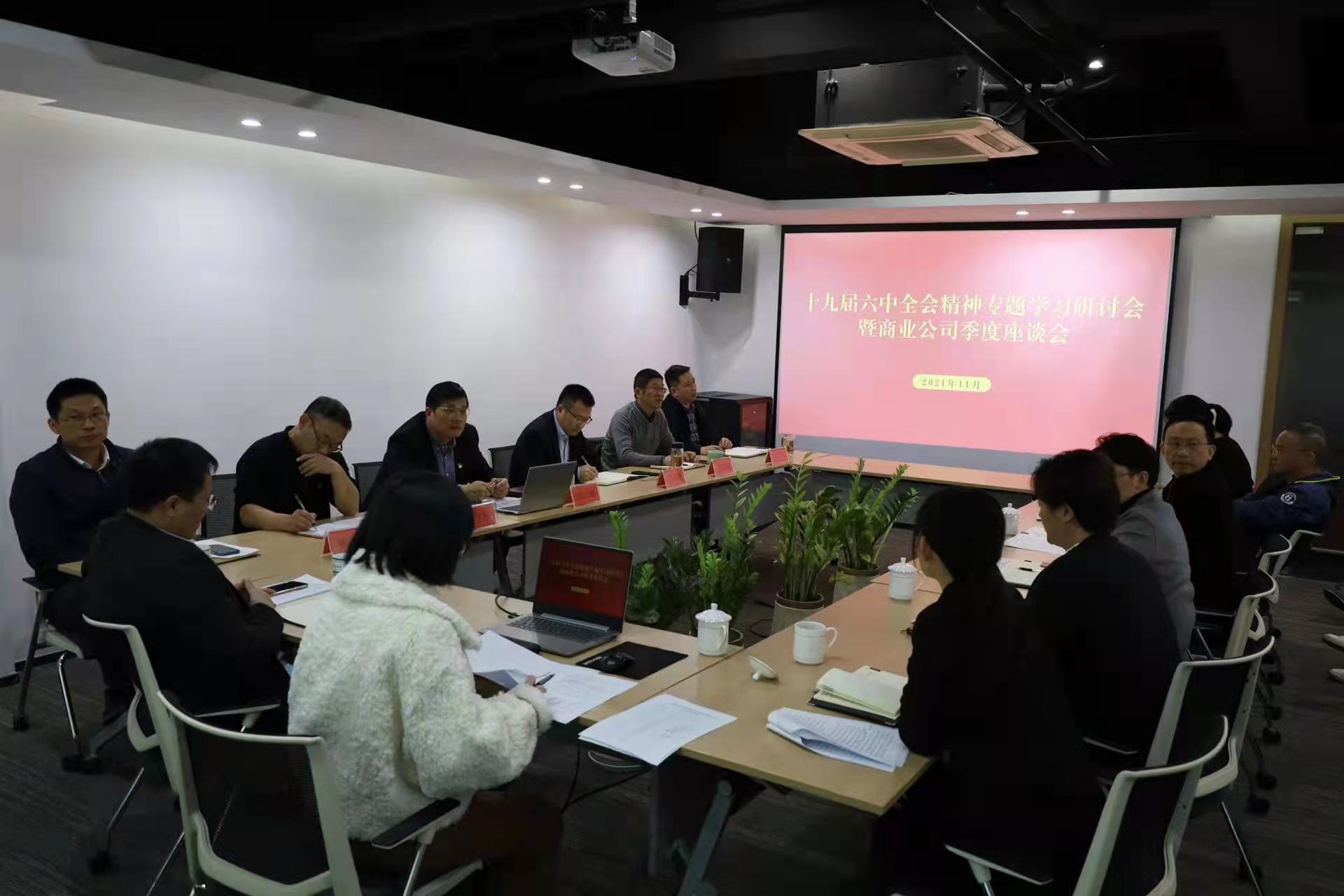 商業公司召開十九屆六中全會精神專題學習研討會暨季度座談會